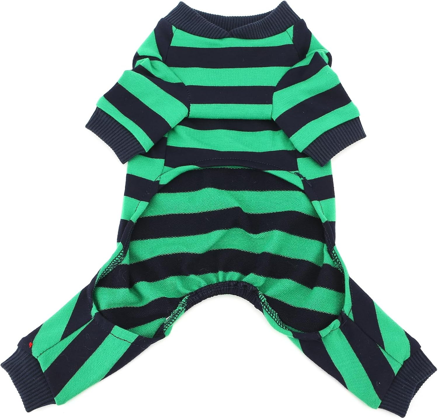 Zunea Dog Pajamas for Small Sized Dog Girl Boy Striped Puppy Sleeping Clothes Full Cover Overalls Jumpsuit Soft Breathable Summer Pet Pjs Doggie Chihuahua Yorkie Toy Poodle Apparel Green S image number 6