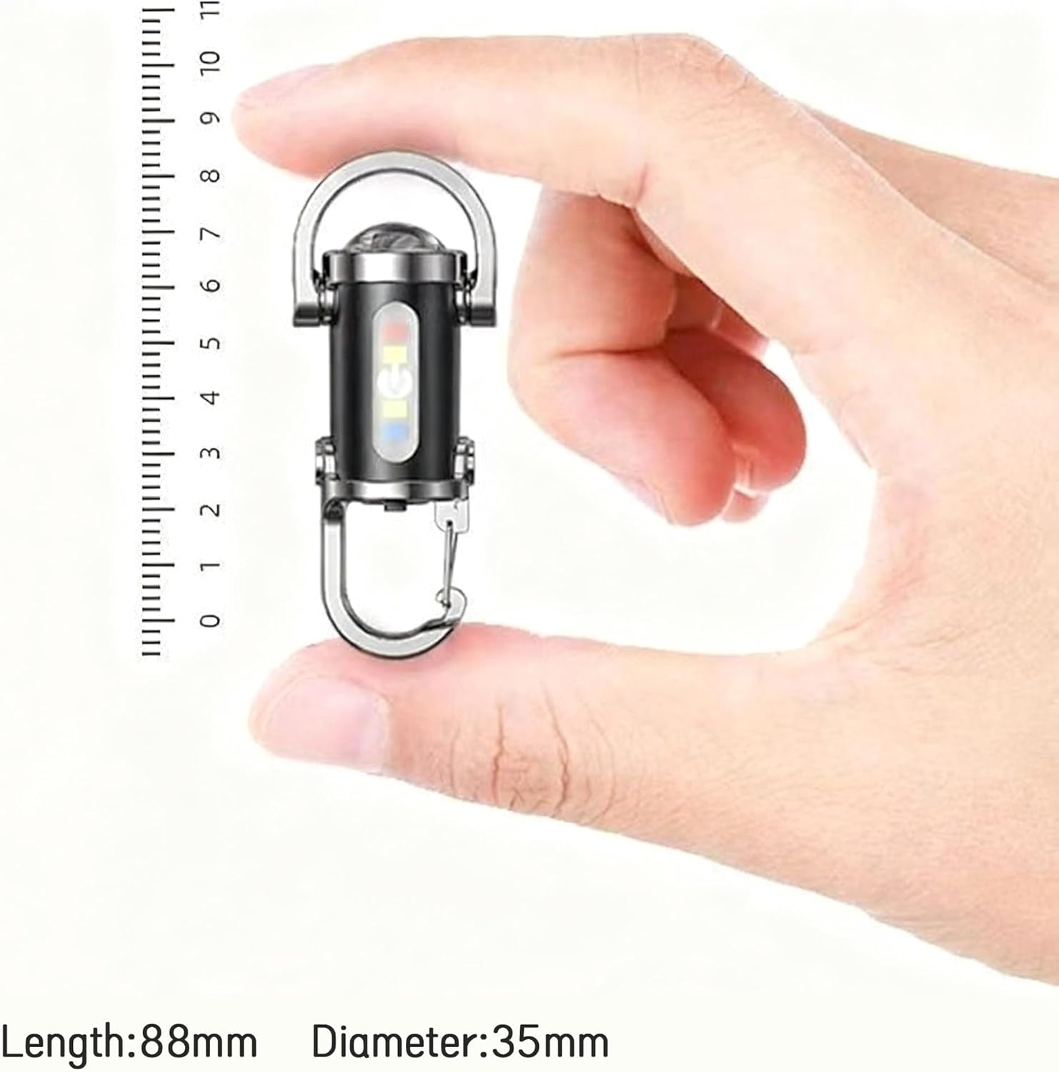 Portable Rechargeable Bright Keychain Flashlight, Small LED Keyring Flashlight, Compact Mini Waterproof Torch with USB Charging, for Hiking, Camping, Emergency, Daily Use (Black) - Black image number 2