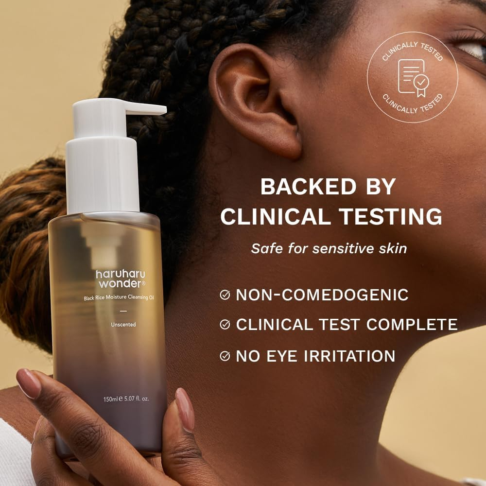 Haruharu Wonder Black Rice Moisture Cleansing Oil, Double Cleansing, Daily Makeup Remover, Pore Oil Cleanser, Korean Skincare, for Sensitive, Non-Comedogenic, 150Ml image number 6