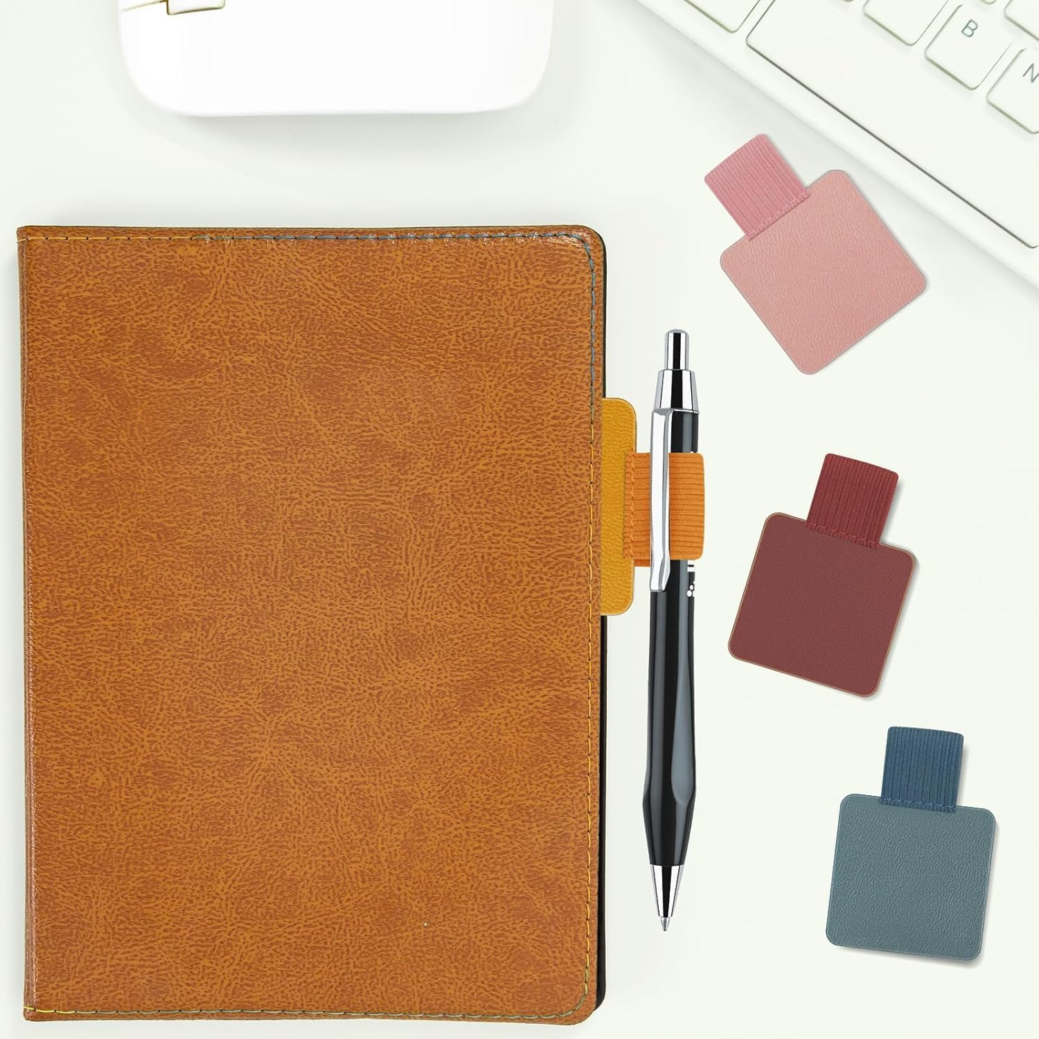 10PCS Self Adhesive Pen Loop Holder, Betterjonny Colourful Leather with Durable Elastic Loop | Anti-Loss & Portable for Notebooks, Journaling Supplies, Planners & Calendars image number 3