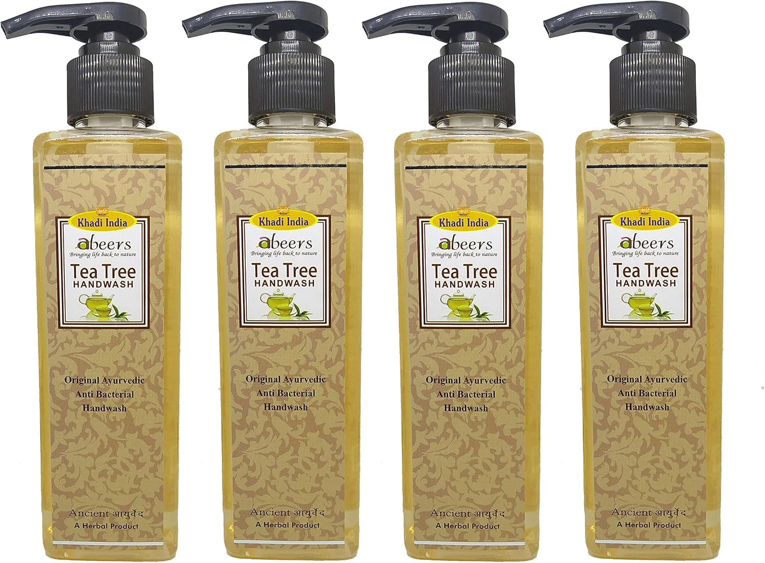 Khadi Abeers Tea Tree Hand Wash - Pack of 4 (1000Ml), 250 Ml (Pack of 4)