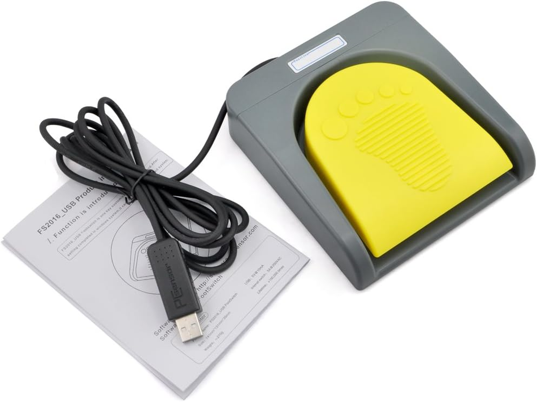 Ikkegol USB Single Foot Switch Control One Key Customized Computer Keyboard Action Pedal HID (Grey) image number 2