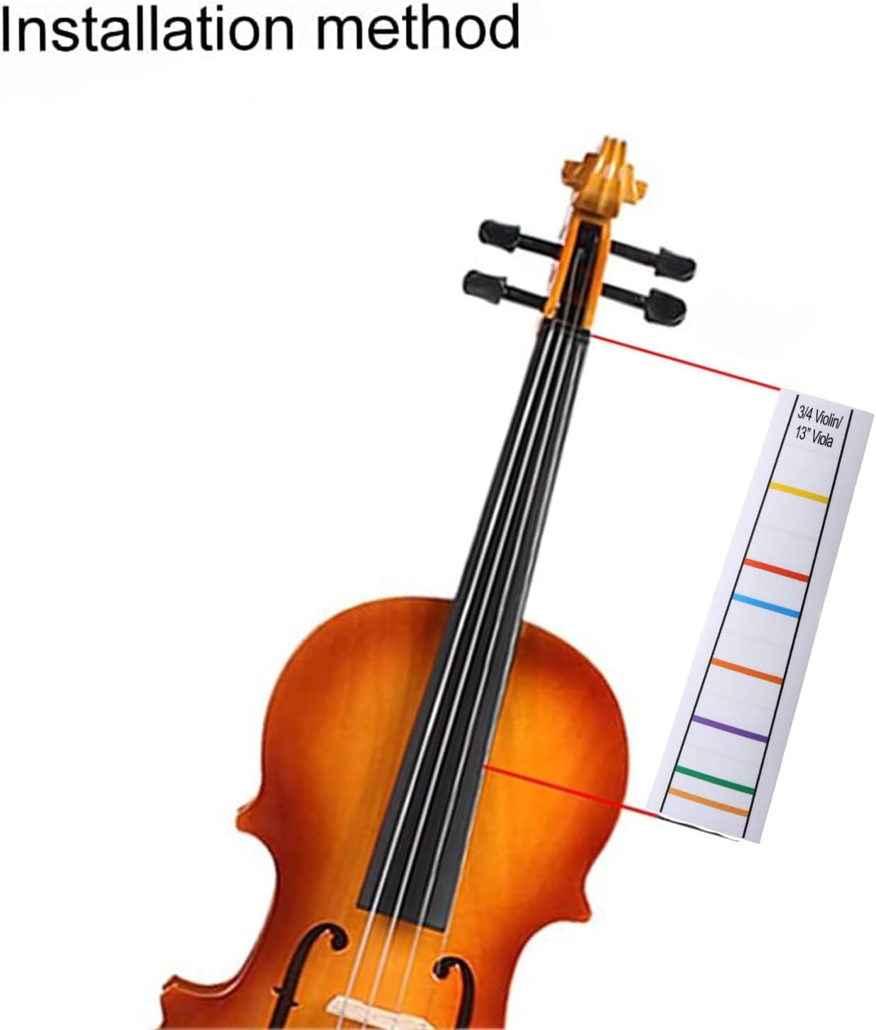 2 Sheets Transparent 3/4 Violin Finger Guide Finger Guide Position Decal Label Markers Accessory for Violin Practice Beginners (3/4) image number 6