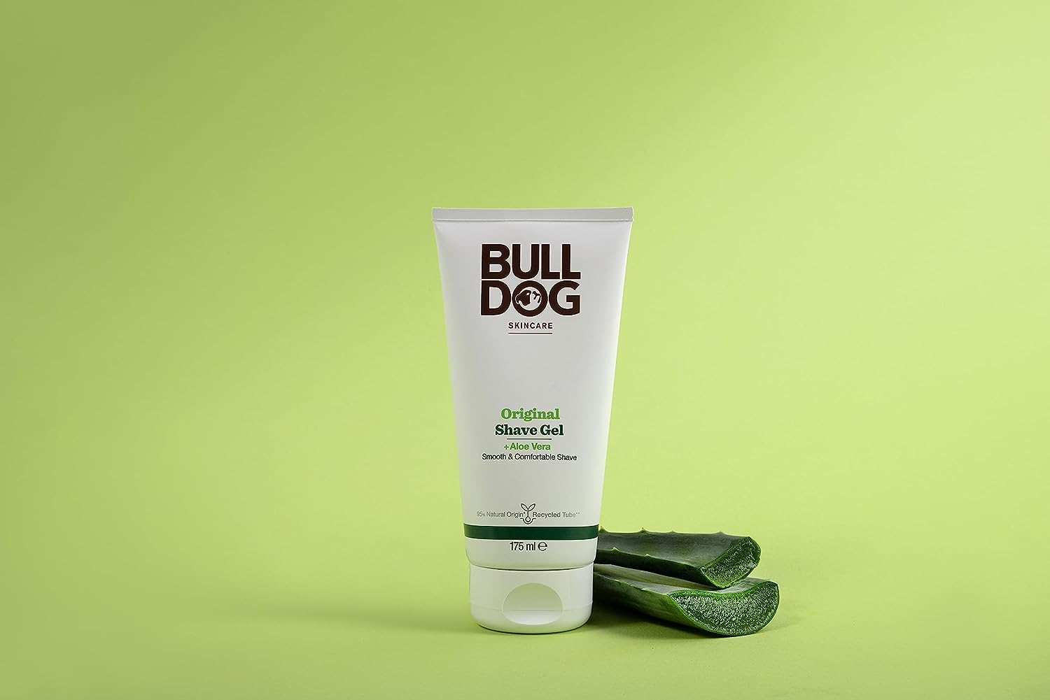 BULLDOG Skincare for Men - Original Shave Gel, Cooling Shave Gel, Clear, with Aloe, Camelina and Green Tea, 175Ml