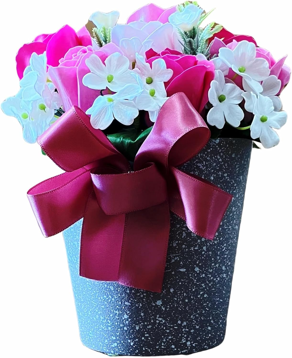 Q-FLA 786174 Soap Flower Bath Salt, Arrangement, LG Pink, Gift image number 2