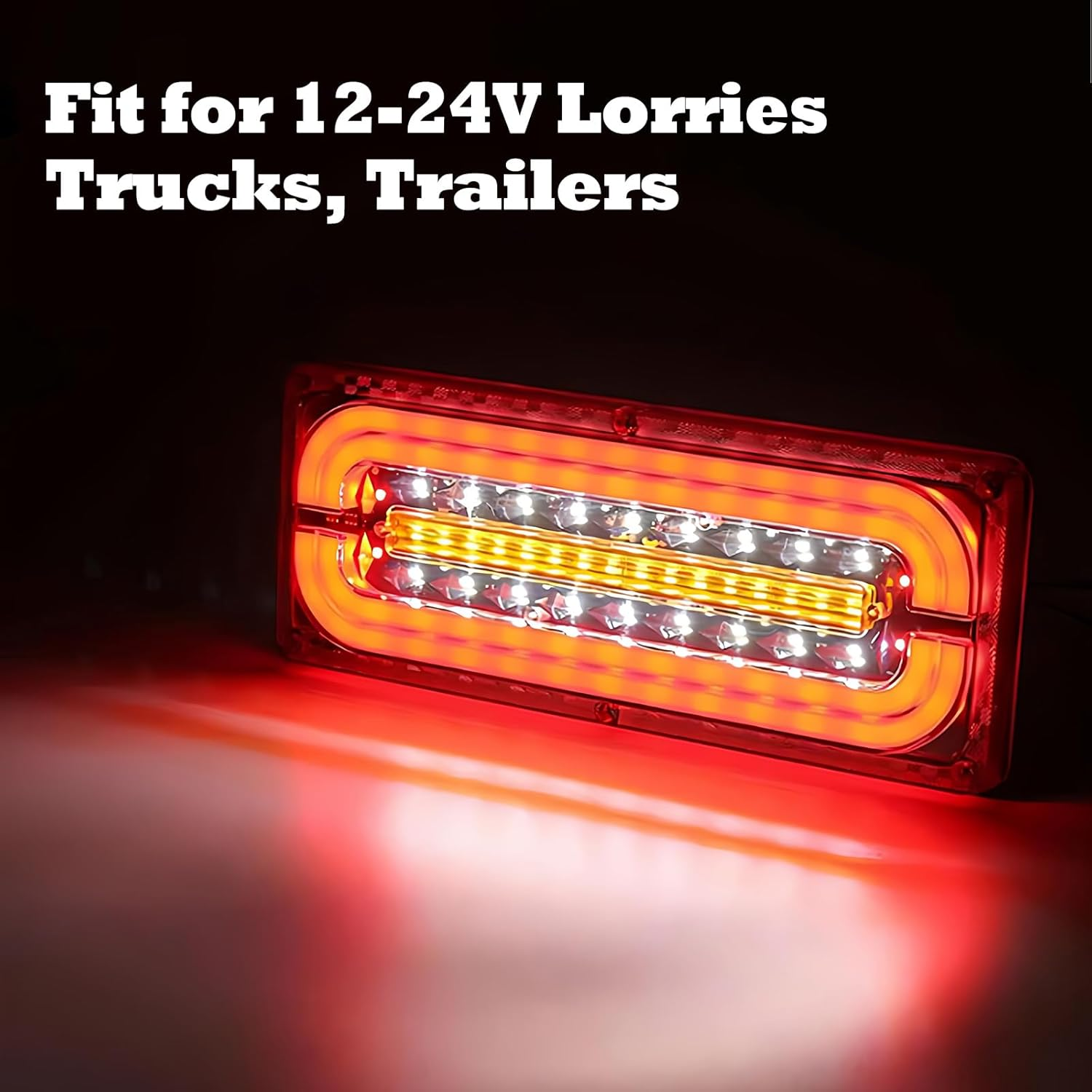 2Pcs LED Trailer Tail Lights, Waterproof Truck Rear Lights with Brake & Turn Signal &ndash; Fit for 24V Lorries, Trucks, Trailers, RV, UTV, Pickup | High Visibility Trailer Lights for Aussie Roads image number 5