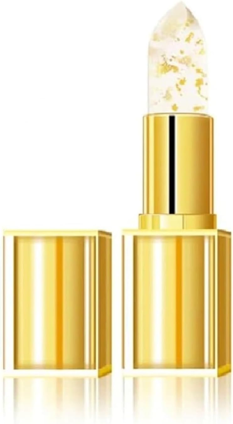 Gold Crystal Color Changing Lipstick &ndash; Transparent to Pink Moisturising Lipstick, Natural Vegan Lip Stick for Women, Daily Wear (1PCS)