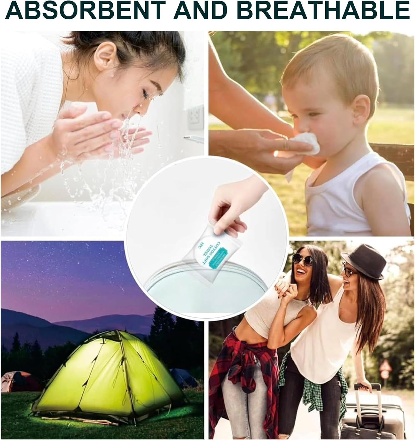 20PCS Compressed Towels Disposable Magic Towel Tablets, Thick Reusable Washcloths for Travel, Camping, Hiking, Outdoor Sports, Beauty Salon Hotel Use image number 3