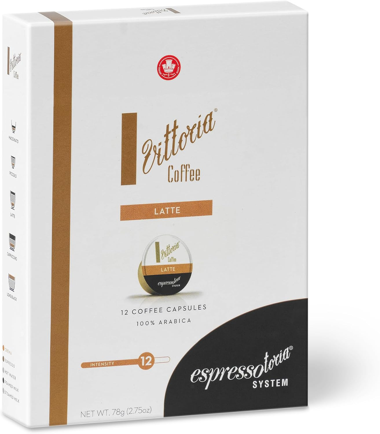 Vittoria Coffee Latte Blend Espressotoria Capsules 78 G (Case of 12) image number 2