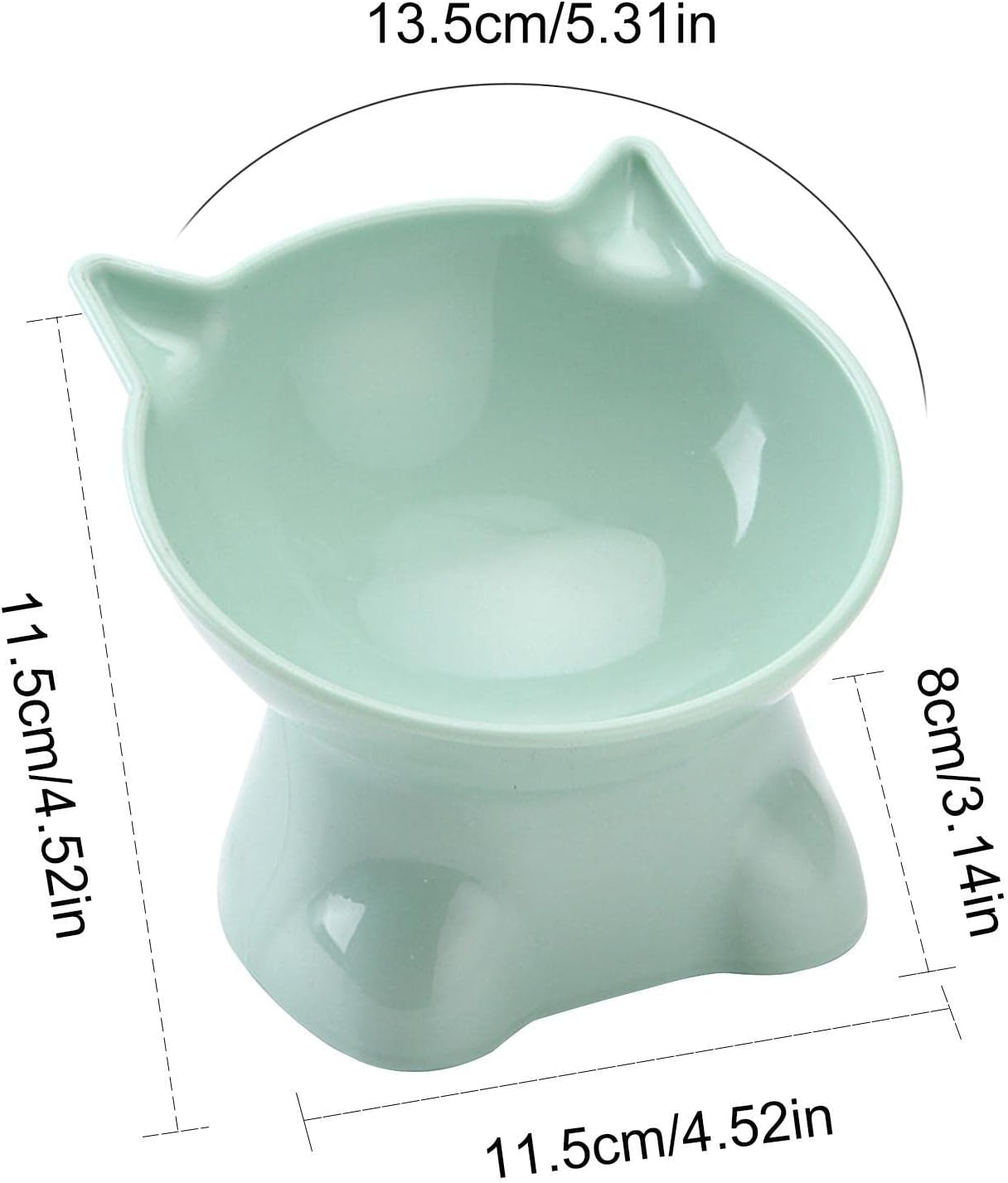 Elevated Cat Bowls | Whisker Friendly 15-Degree Tilt Elevated Cat Food Bowls for Food - 5.31Inch Shallow Raised Cat Dish, Pet Water or Food Feeding Station for Indoor Cats, and Small Dogs, image number 2
