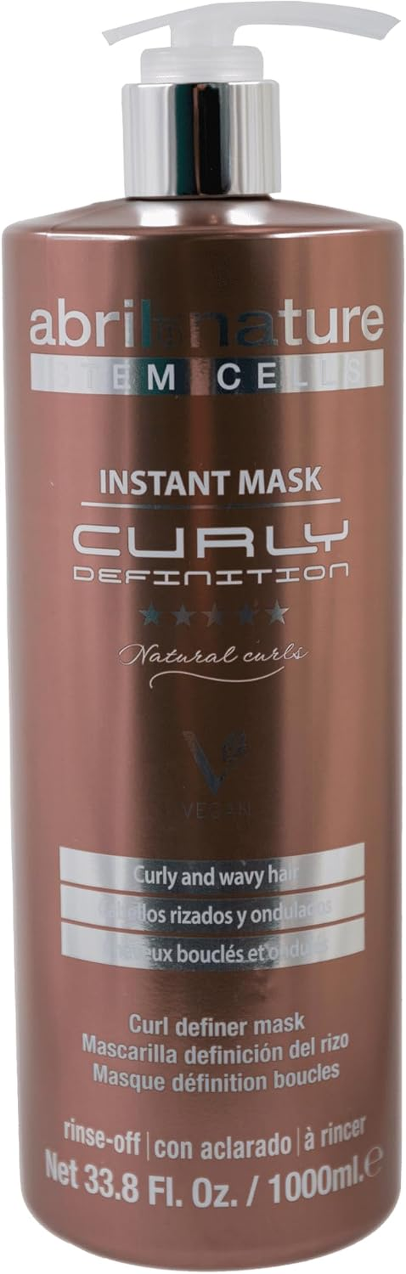 Abril Et Nature Et Nature - Instant Mask Gold Lifting - Moisturising Hair Mask - 1000 Ml - for Curly Hair - Hair Treatment with Stem Cells - Vegan Product - anti Frizz - anti Frizz image number 2