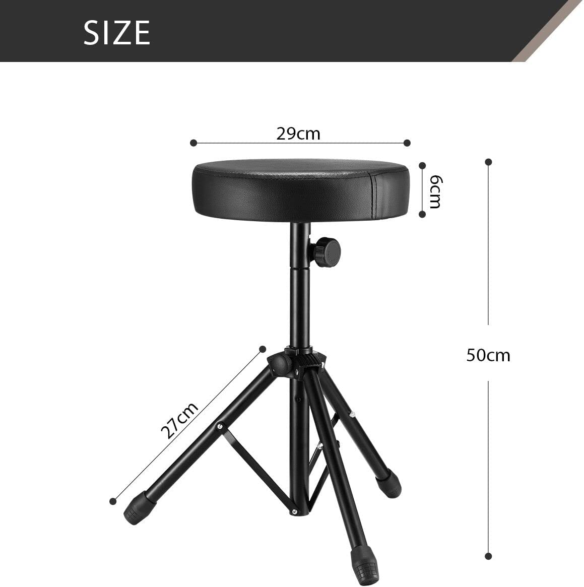 Melodic Drum Stool Throne Seat Chair Folding Padded Rotatable for Kids Adults
