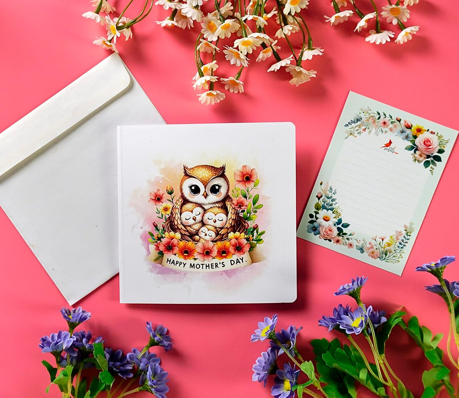 CUTPOPUP Mothers Day Card Pop Up, 3D Birthday Greeting Card, Mother'S Day Card for Women, Mom, Wife, Grandma, Daughter (Owl Mama) image number 4