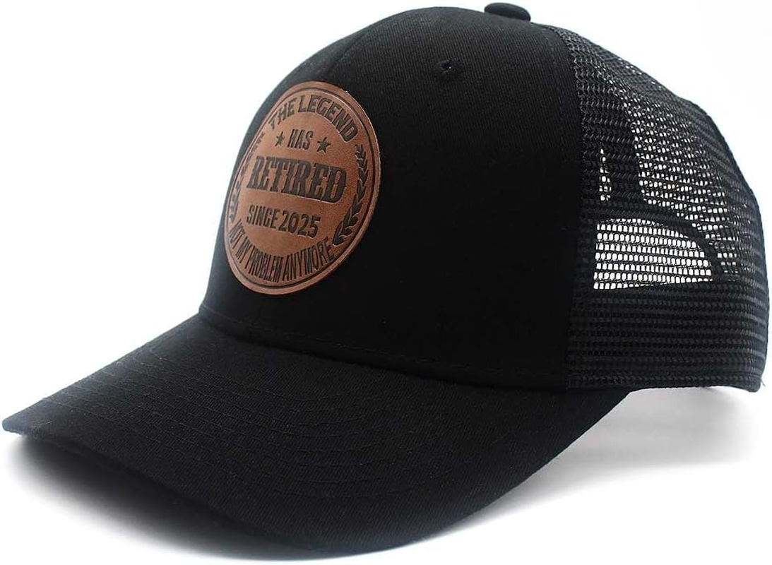 Eachnice the Legend Has Retired since 2025 Leather Patch Hat Adjustable Baseball Caps Trucker Hats Retirement Gifts Men Women image number 1