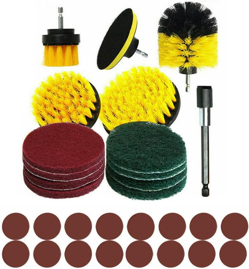 30PC Drill Brush Tub Clean Electric Grout Power Scrubber Cleaning Combo Tool (Blue)