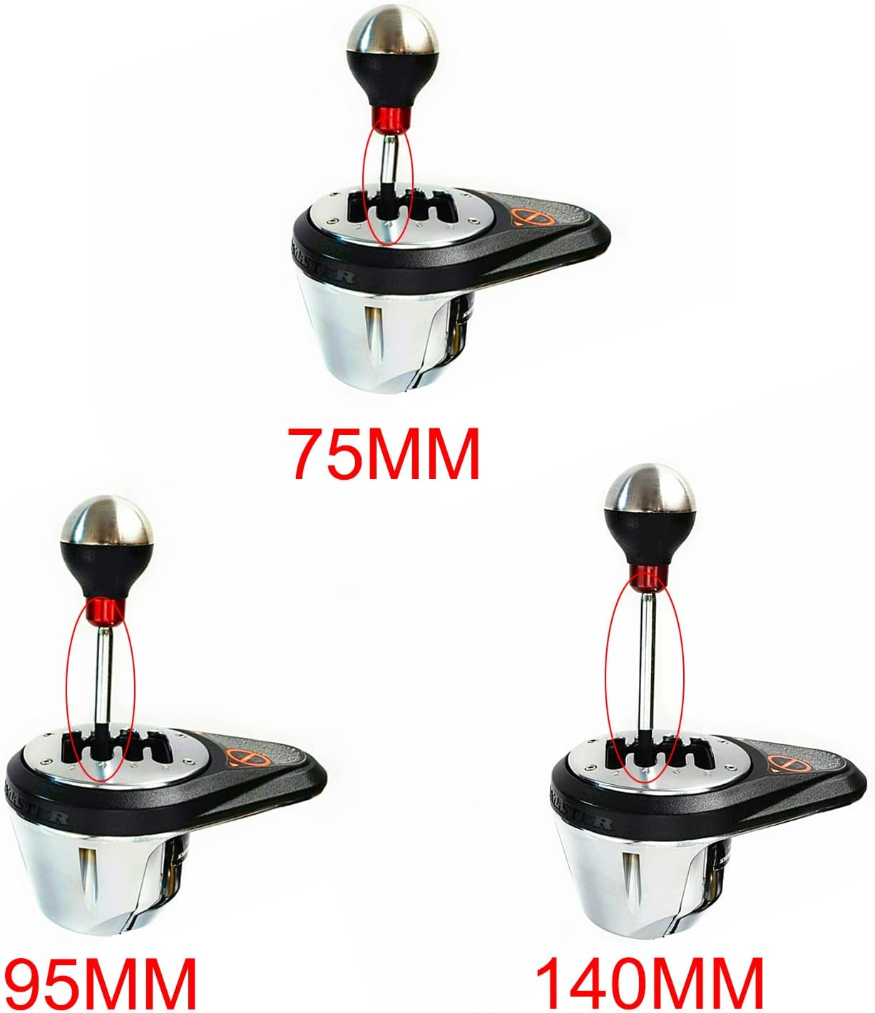 ODO LUCK 75+95+140MM Gear Shifter Adapter Set for Thrustmaster TH8A TH8RS Modification image number 1