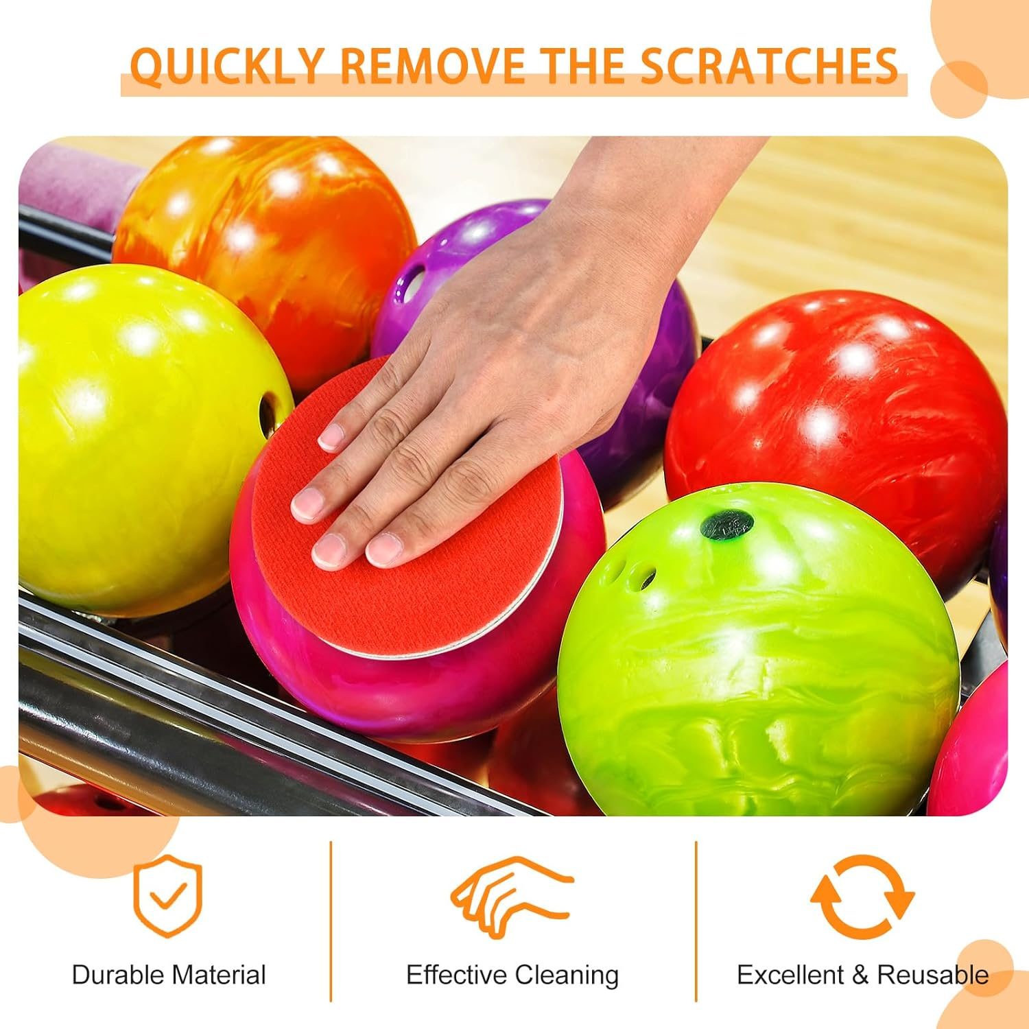 17PCS Bowling Ball Sanding Pads with 10"X8" Bowling Towels, Bowling Accessories Kit Include P180,P400,P500-P600,P800-P1000,P1200-P1500,P2000,P2500,P3000 Bowling Ball Grit Cleaning Pads(16+1) image number 1