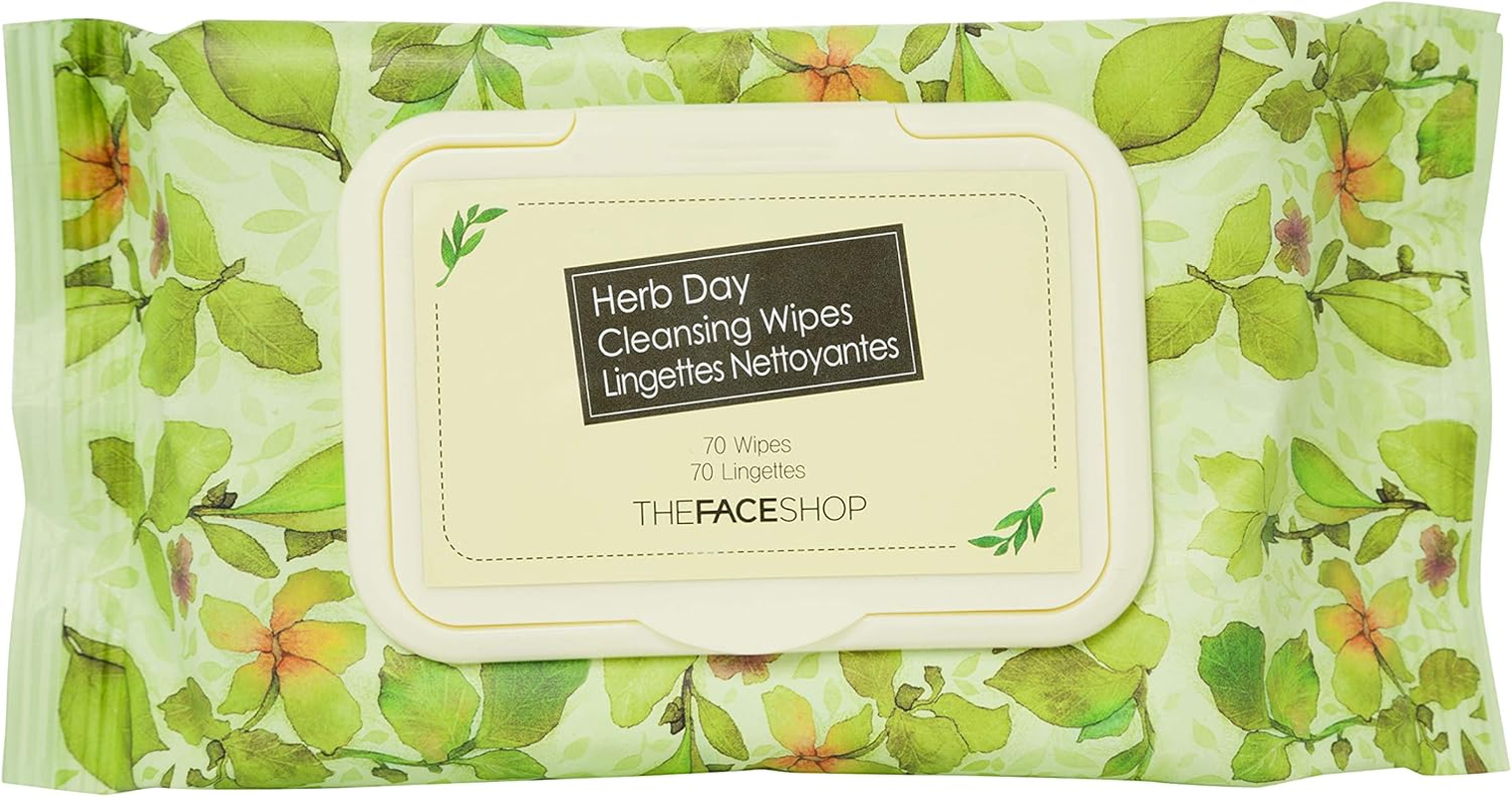 The Face Shop Herb Day Cleansing Tissue 70P, 1 Count