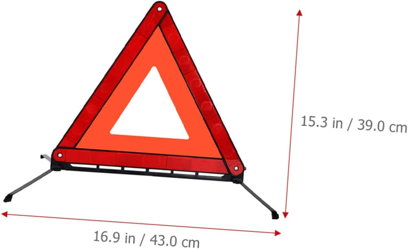 Foldable Reflective Emergency Warning Triangle Tripod Stand, Road Trip Essential Safety Triangle for Adults, Portable Car Breakdown Safety Sign