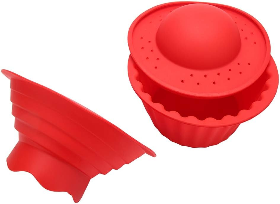 Giant Big Silicone Cupcake Cake Mould Top Cupcake Bake Set Baking Mold, Cupcakes Bake Set, Giant Cupcake Mold, Silicone Cupcake Cake Mould, Red 3 Pack Giant image number 2