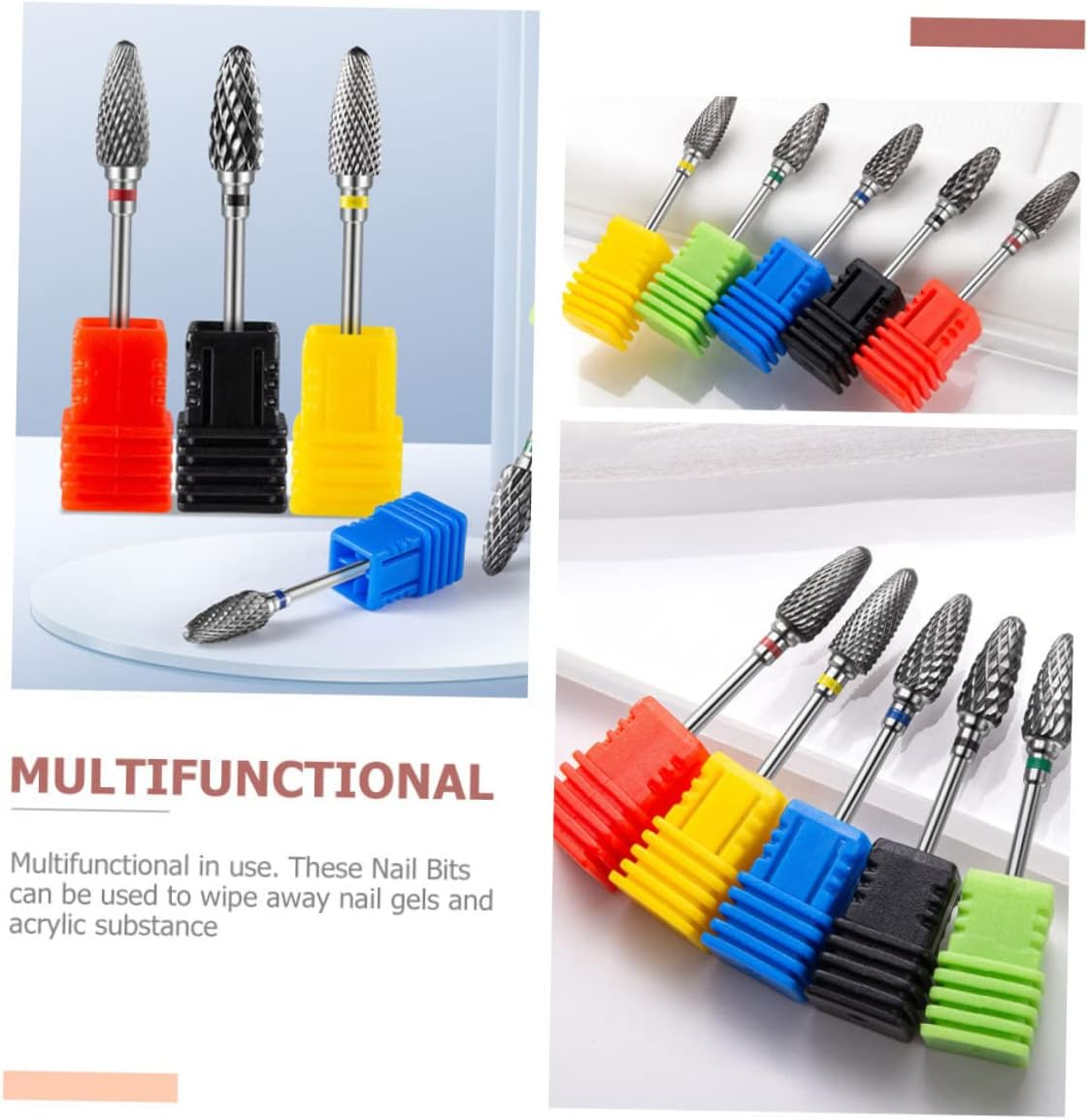 OHPHCALL Metal Drill Bit Manicure Tool Tungsten Carbide Nail Grinding for Professional and Nail Art Lightweight and Manicure Drill Bits for Home and Salon Use image number 2