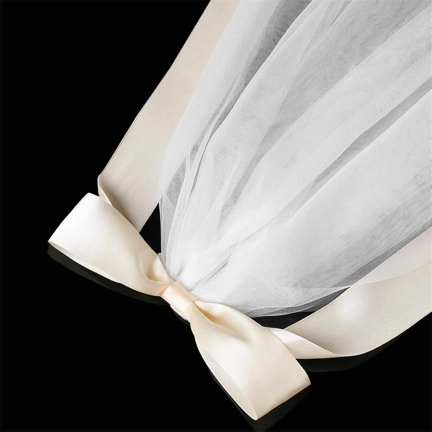 LERTREEUK Large Bow Hair Clips Bridal Veil Wedding Tulle Large Bow Clip with Long Ribbon Bowknot Spring Snap Hair Clips for Women