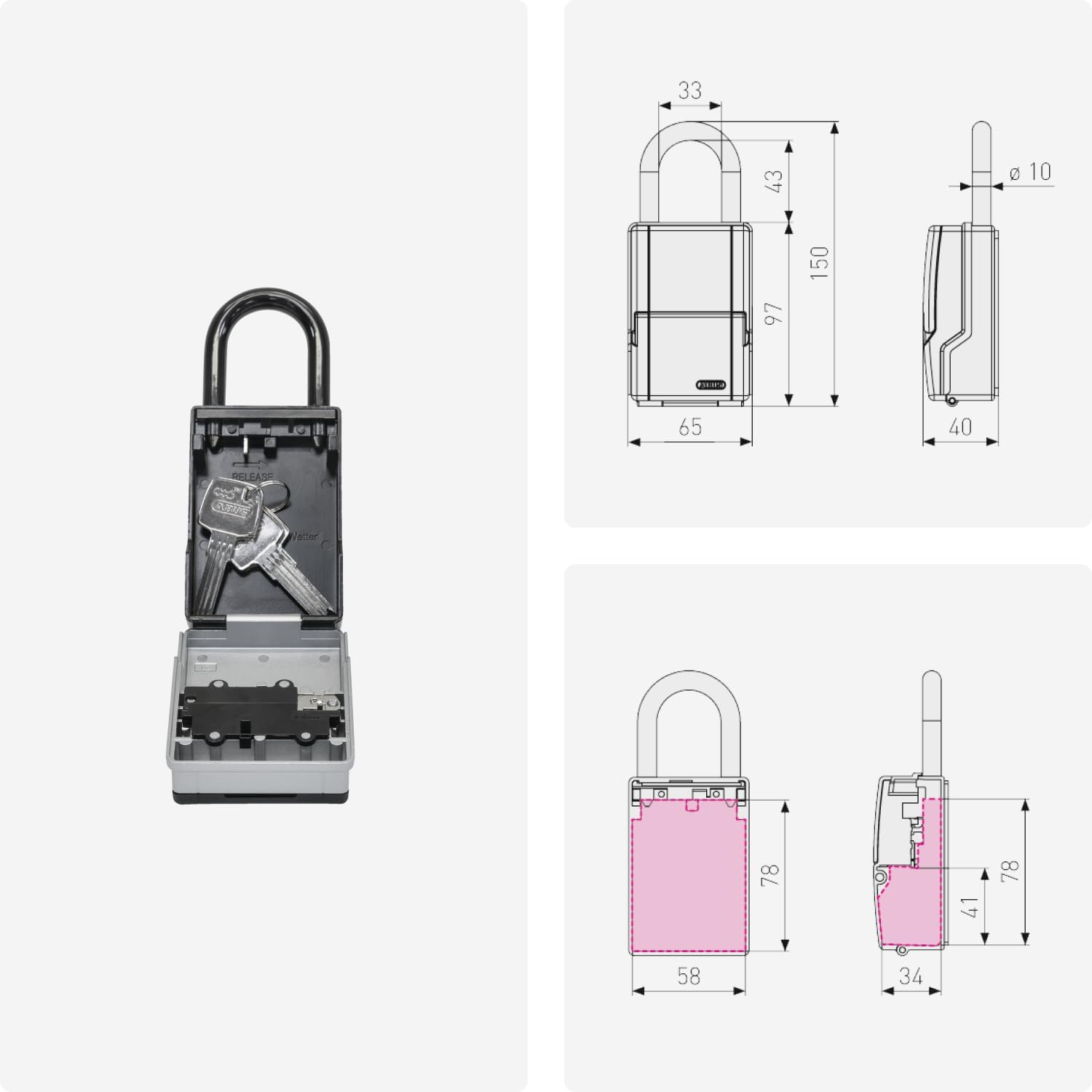 ABUS Keygarage 737 4 Digit Shackle Lock image number 6