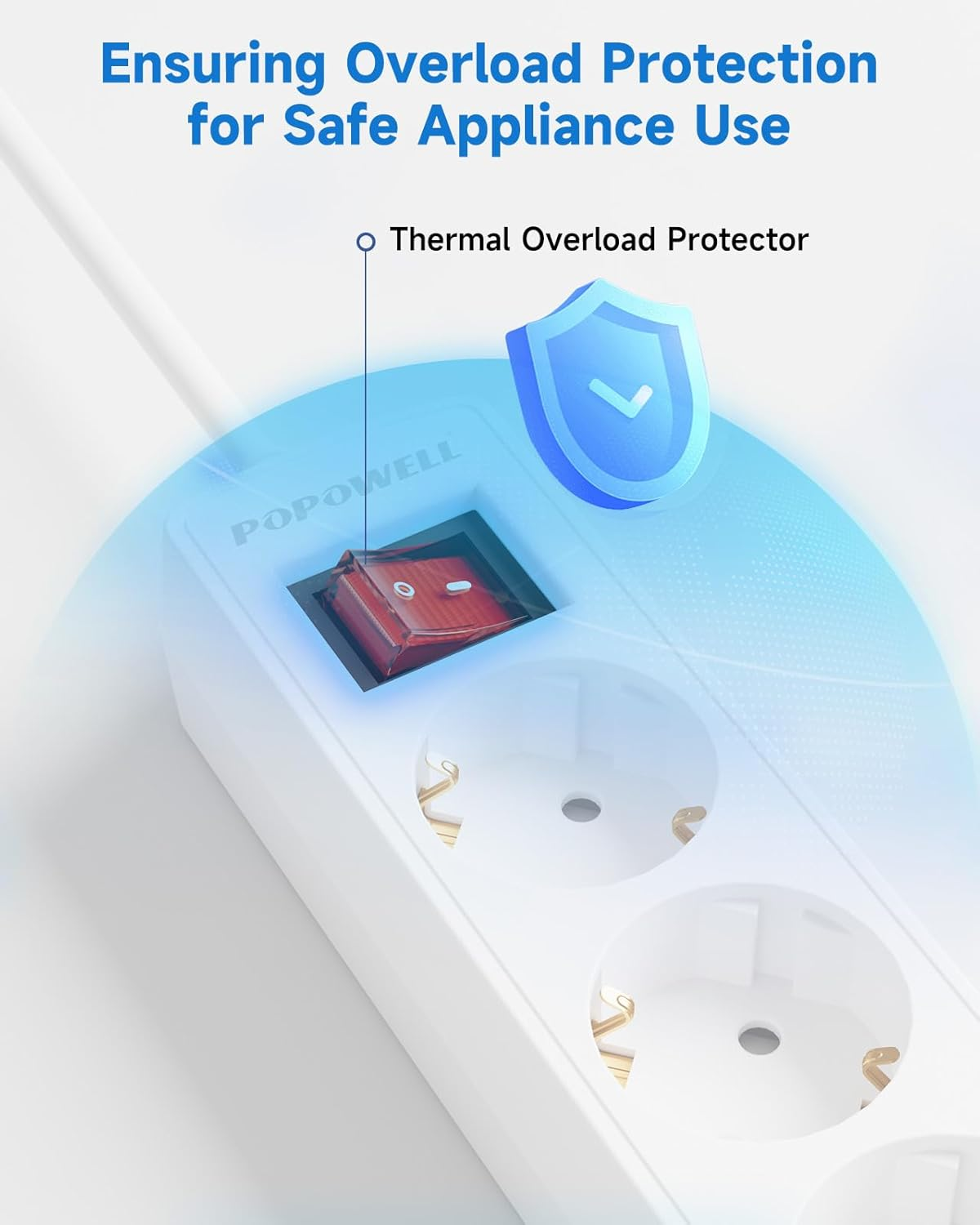 EU to AU Plug Adapter, European to AU Adapter, 3 AC Outlets for European Electronic Devices, Travel Indoor from France, Italy, Spain, Germany,10A/2400W image number 2