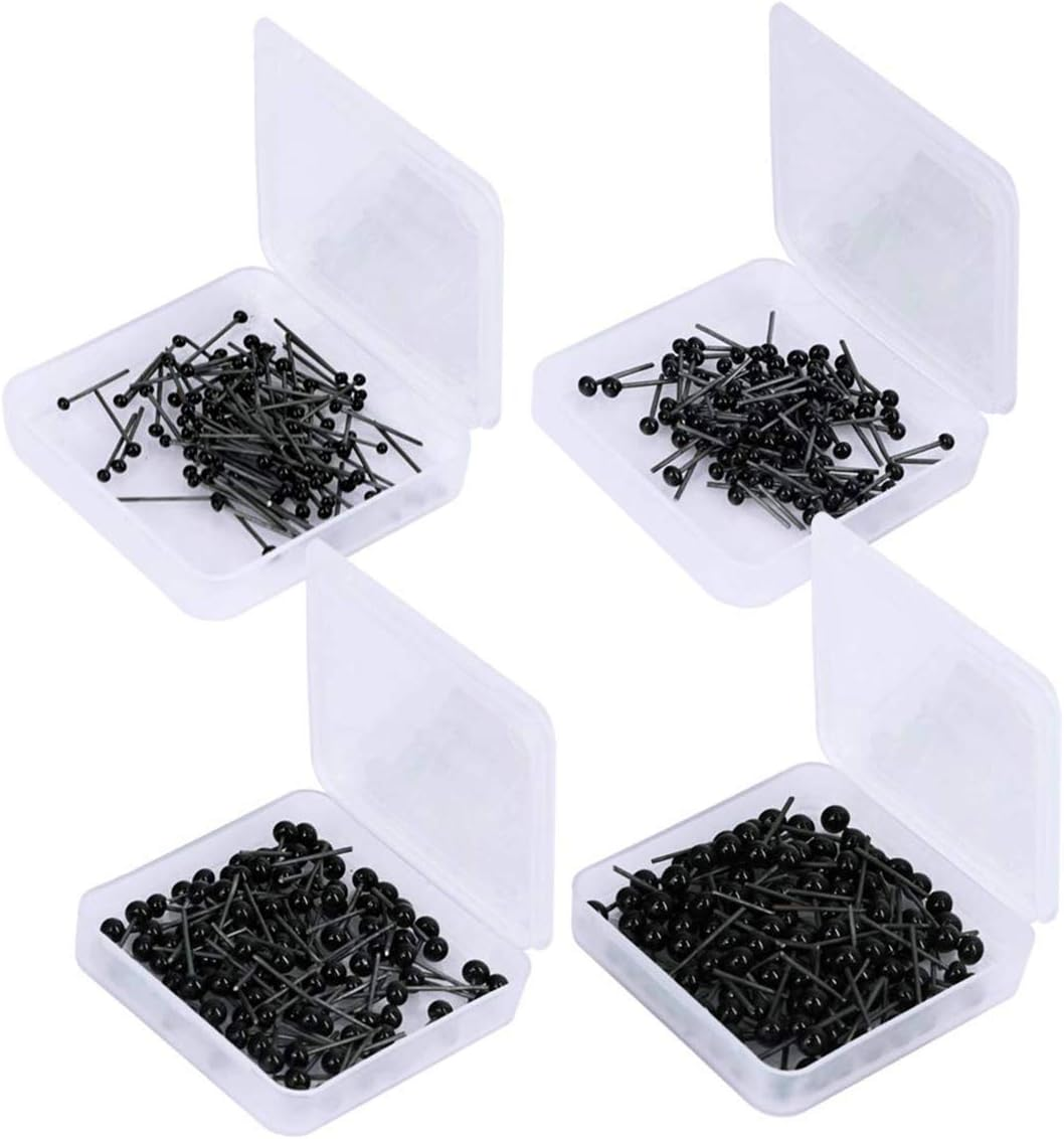 Isuperb 400 Pcs Mini Black Glass Eyes Kits for Dolls Toys Needle Felting Bears DIY Craft Tools, Each Sizes of 100Pcs (2/3/4/5Mm) (Black) image number 1