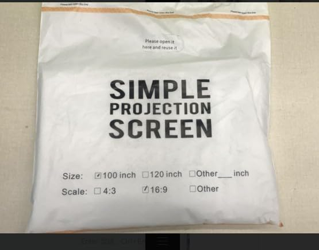 100 Inch Projection Screen, 16:9 HD 4K Foldable Portable Projector Screen, Washable Movies Screen for Home Theater Outdoor Indoor Support Double Sided Projection image number 1