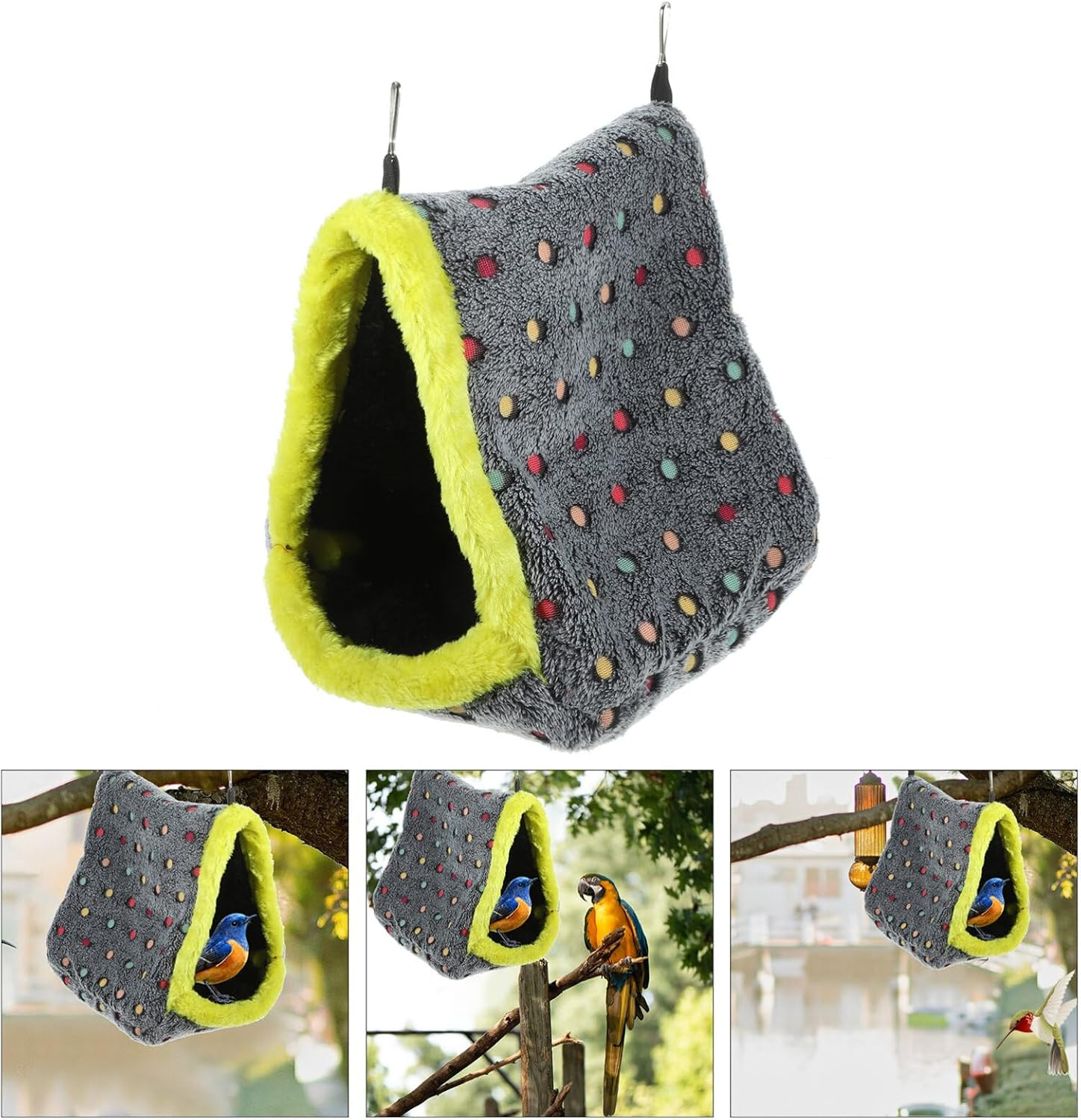 Mipcase Nest House Hammock Comfortable Bird Bed for Cage Bird Cage Accessories for Parakeets Hanging Parrot House Winter Hammock image number 6