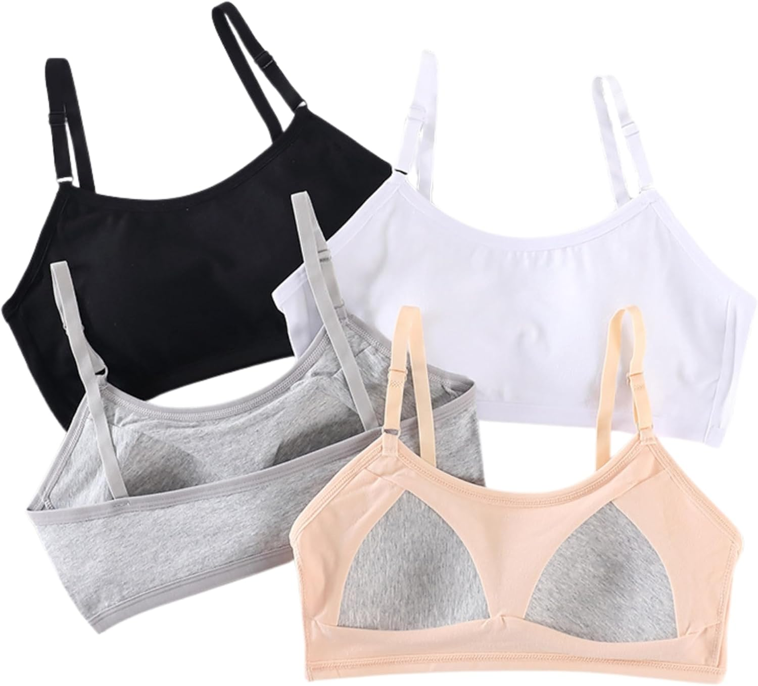 Big Girls Bra Comfort Flex Fit Seamless for Girl Teens with Adjustable Straps, Pull-On Design - Multi-5Pack image number 3