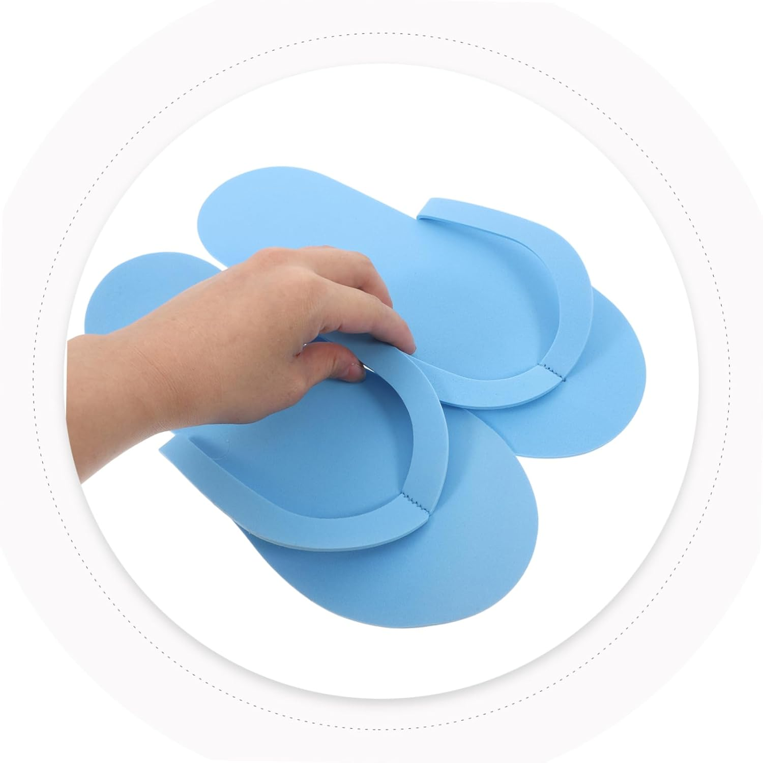 Mikinona Disposable EVA Shower Slippers for Men Women Quick Dry Non Slip Indoor Hotel Guest Footwear Portable Folding Sandals for Spa Nail Salon Travel