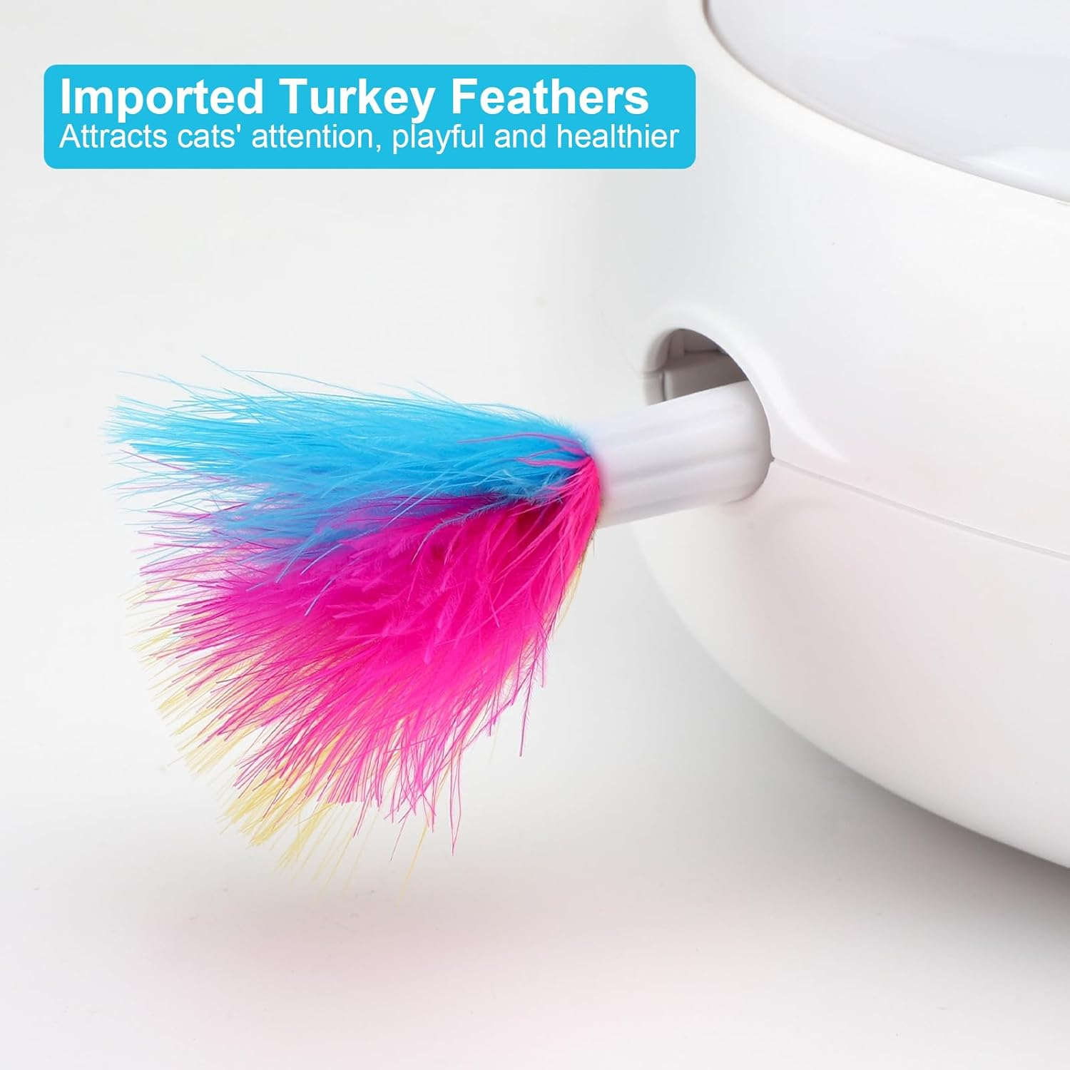 HENGBIRD Cat Toy Self-Employment, Intelligent Light, Interactive Cat Toy with Feathers, Mute Intelligent Teaser Toy image number 3