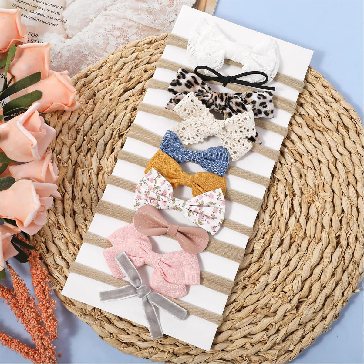 Laroal Elastic Nylon Headband, Thin Bow Headband, Soft Elastic Nylon Hair Accessories, Fashionable and Versatile Headband image number 2