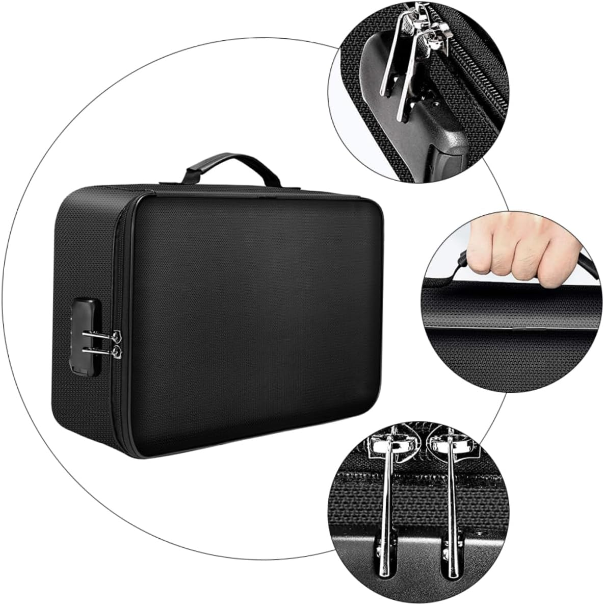 WRITWAA Fireproof Certificate Document Holder Fireproof Money Safe Document Bag Portable File Folder image number 5