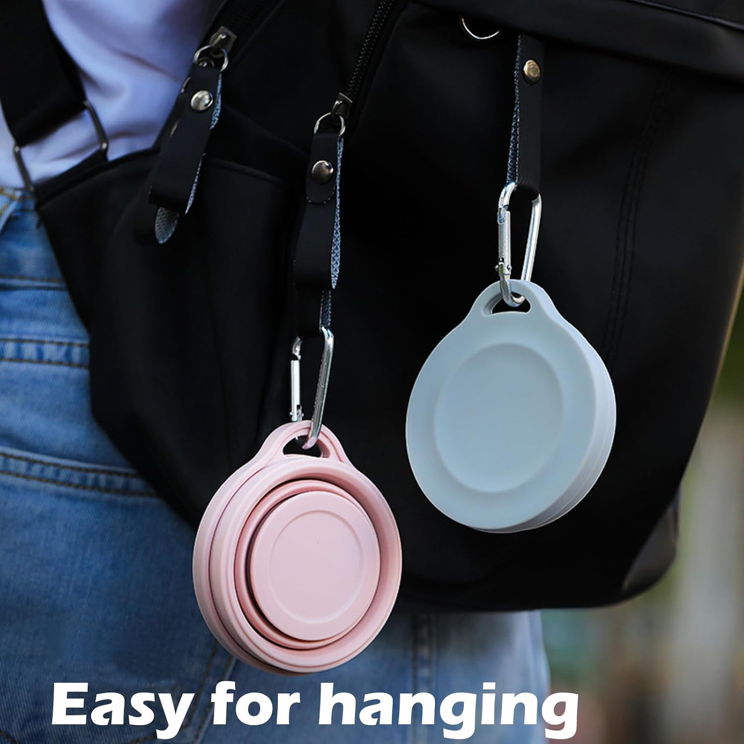 2Pcs Collapsible Cup, Silicone Folding Cup for Travel, Retractable Cup with Lid, Portable Outdoor Folding Cup image number 1