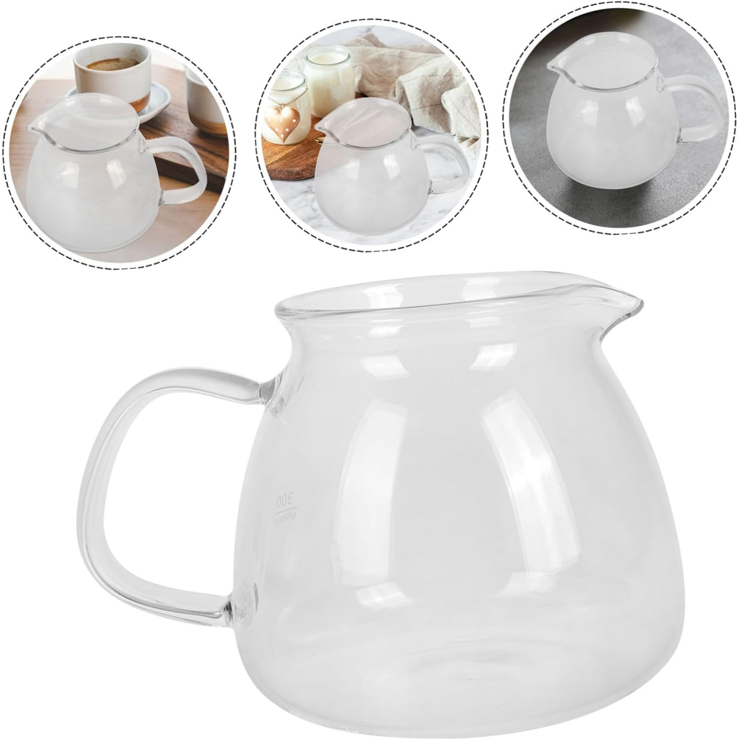 Luxshiny Glass Coffee Pot Small Pitcher for Espresso Machine Pot for Pouring Beverages at Home Office Glass Material image number 6