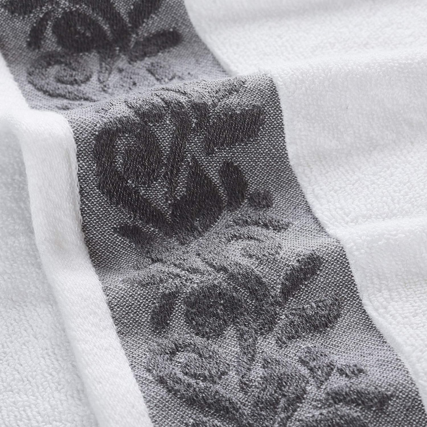 Modern Threads 600 GSM 6-Piece Towel Set with Filgree Jacquard Border Rose - Pink image number 6