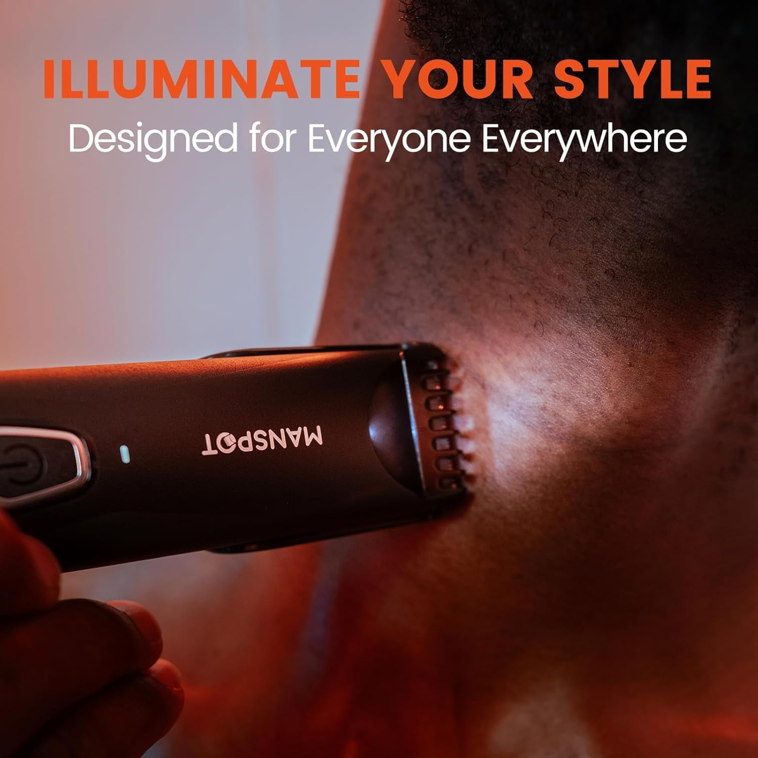 MANSPOT Manscape Body Hair Trimmer for Men, Dual-Sided Waterproof Wet/Dry Pubic Hair Trimmer, Foil Shaver, Integrated Ceramic Blade Head, 90 Minutes Shaving