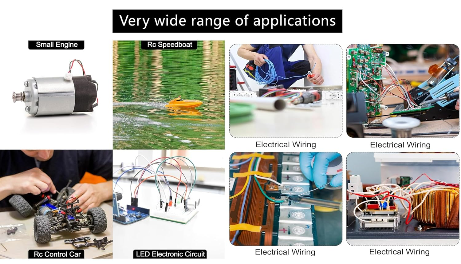 14AWG Electronic Wire UL1569 Electrical Equipment Wiring Kit Solid Copper Tinned Copper Stranded Connector Wire DIY Electronics High Temperature Resistant Wire, Tools Included <9.84Feet X 6Colors> image number 5