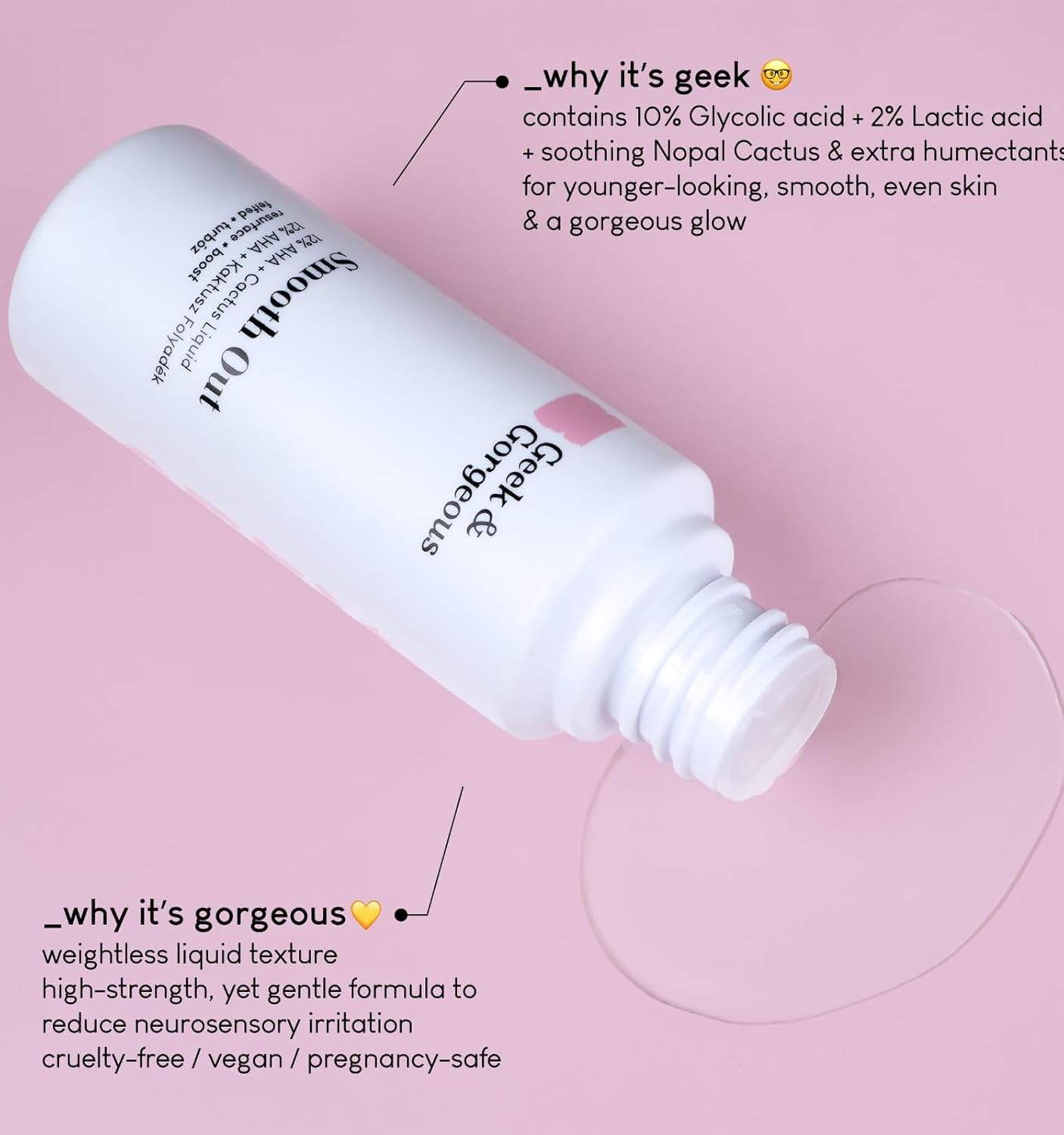 Smooth Out Geek & Gorgeous Exfoliant - 10% Glycolic Acid + 2% Lactic Acid (30 Ml)