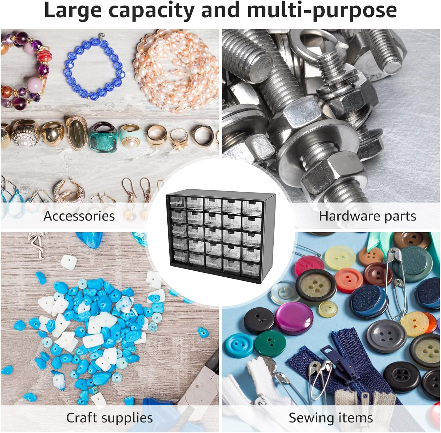 25 Drawers Stackable Organizer Cabinet with 50 Removable Dividers Desk Drawer Organizer Box Stackable Desktop Craft Drawer Cabinet for Hardware Craft 11.5&times;8.9&times;4.8 Inch image number 5