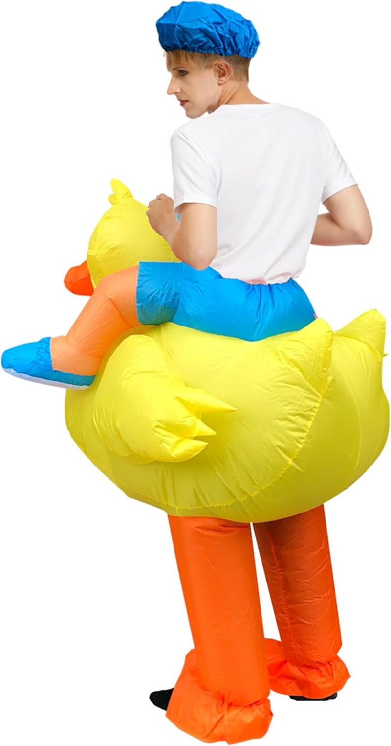 Inflatable Duck Costume Adult Ride on Duck Costume Halloween Party Suit image number 1