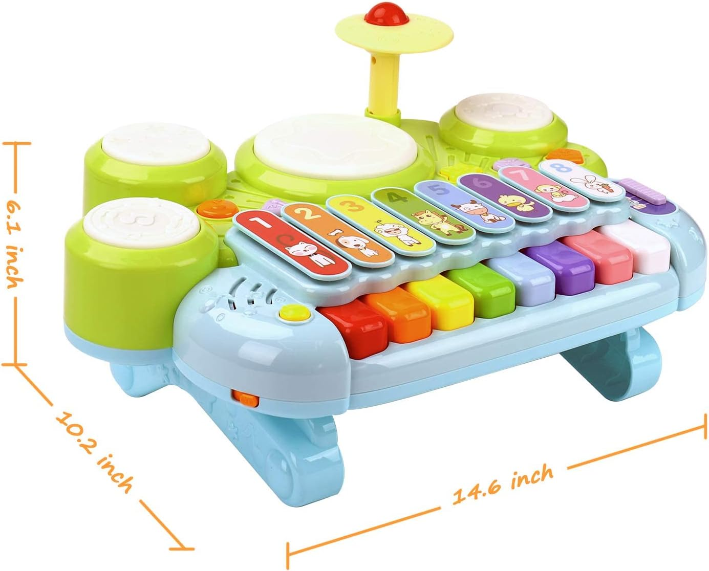 Baby Musical Toys 3 in 1 Piano Keyboard Xylophone Drum Set for 1 Year Old Girls Boys Age 2 Music Instrument Learning Toys Toddlers 1-3 0-2 First Birthday Gift Infant Baby Toy 6 9 12 18 Month image number 6