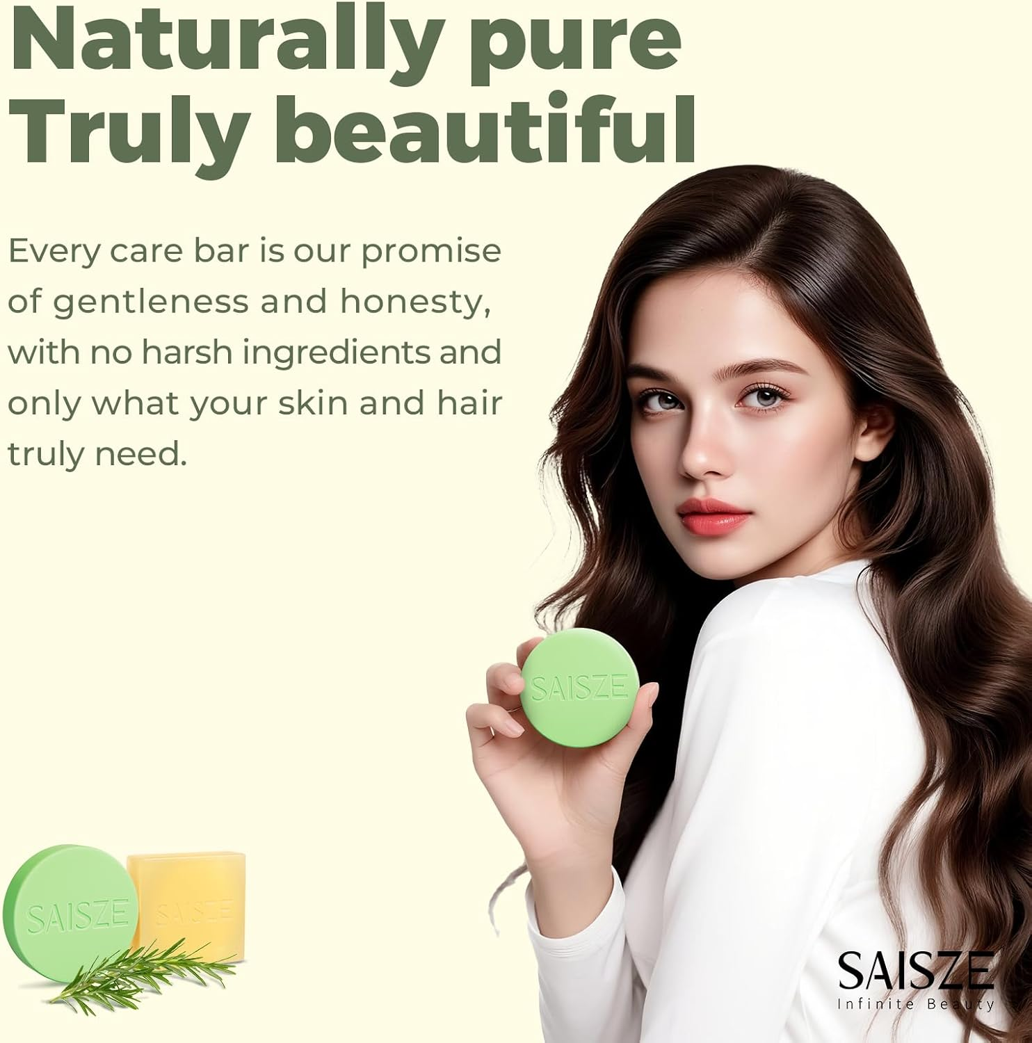 SAISZE Tea Tree and Mint Shampoo and Conditioner Bar Set, anti Dandruff Shampoo Bar for Itchy and Dry Scalp, Infused with Biotin image number 2