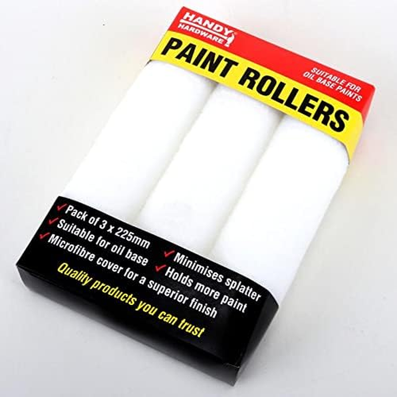 [6PCE] Handy Hardware Paint Roller Covers, 22.5Cm, All-Purpose Micro-Fiber, High Density & Shed-Resistant, Maximize Paint Retention, Perfect for Oil-Based Finishes image number 6