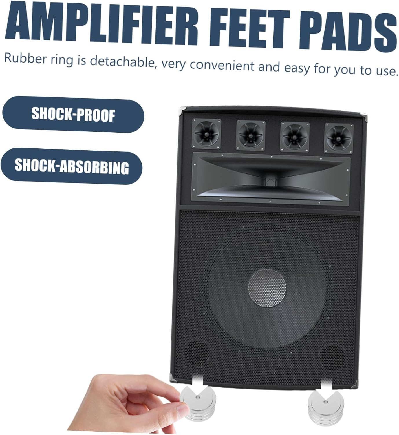 QUMIIRITY 2Pcs Silver Small anti Vibration Amplifier Feet Pads Aluminium Alloy Isolation Speaker Base Pads for Hifi Audio Equipment and Cd Players in Home Audio Systems image number 1