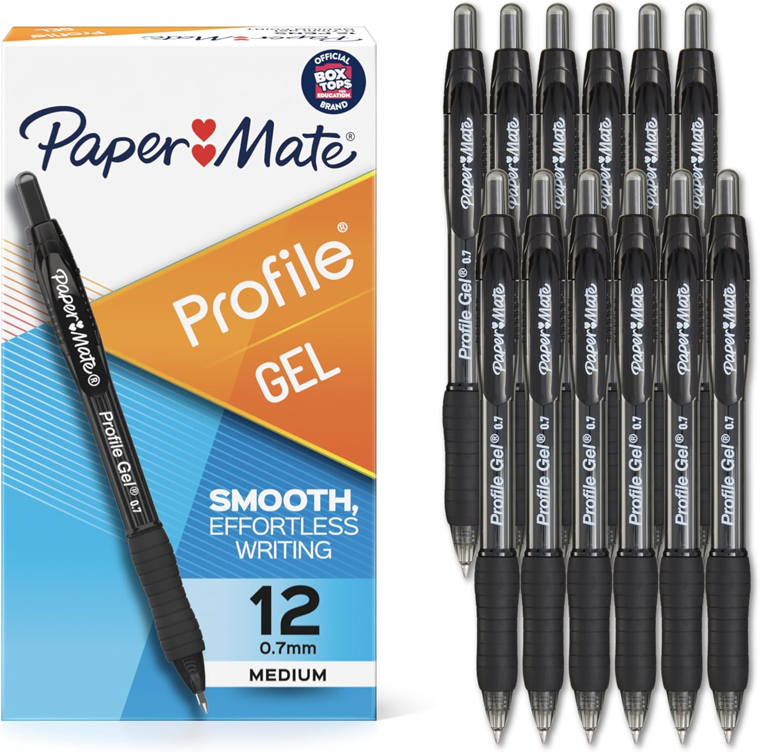 Paper Mate Gel Pen, Profile Retractable Pen, 0.7Mm, Assorted, 36 Count