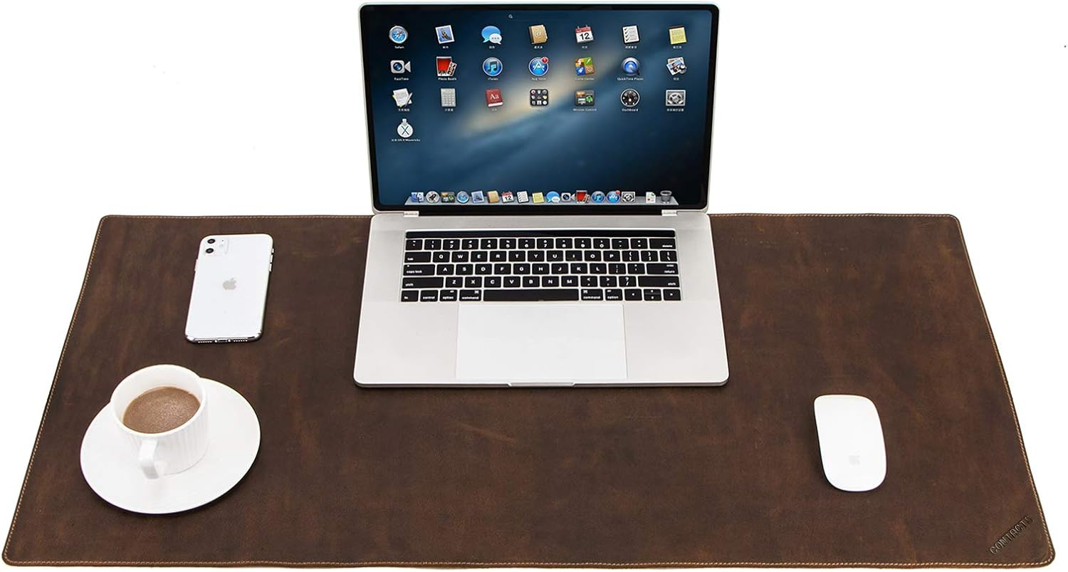 CONTACT'S FAMILY 90X45Cm Crazy Horse Leather Genuine Leather Extended Mouse Pad image number 4